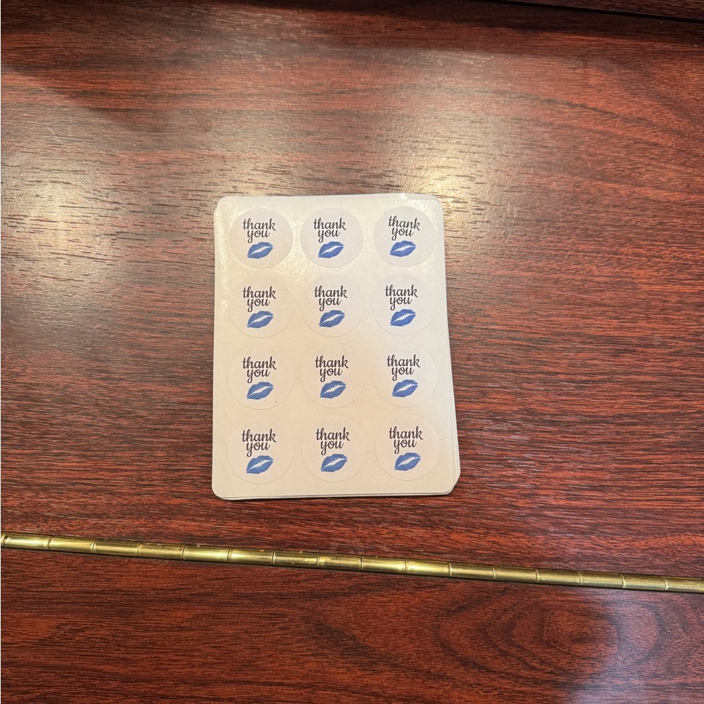 Thank You Stickers with Blue Lips